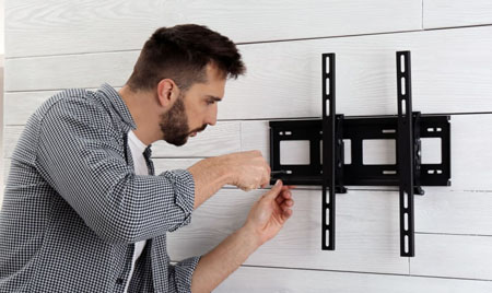 A tidy wall-mounted television in a home setting